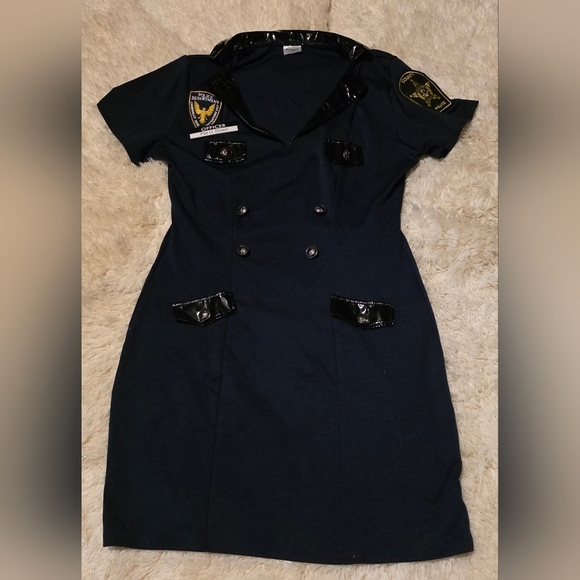 Spirit Dresses & Skirts - Halloween Navy Blue Spirit Police Uniform Costume Cosplay Role Dress Up Sz. L